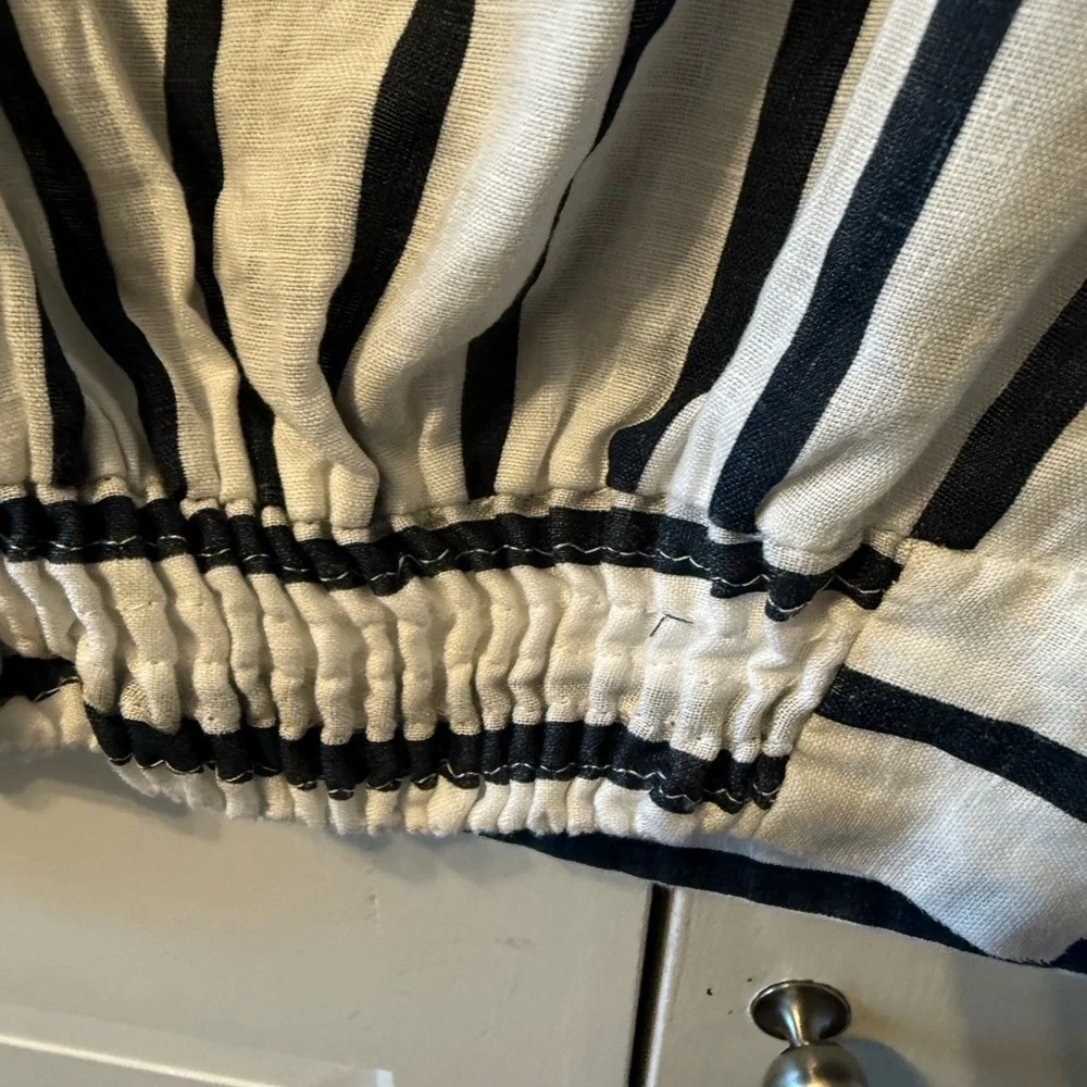 Zara Navy and White Striped Crop Top - Picture 3 of 6